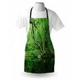 thumbnail image 3 of Green Apron Forest Moss Leaves Nature Themed Isolated Jungle Image Photo Print, Unisex Kitchen Bib Apron with Adjustable Neck for Cooking Baking Gardening, Dark Brown and Forest Green, by Ambesonne, 3 of 3