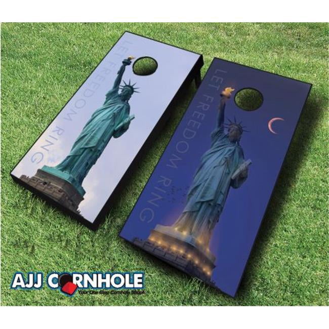 AJJCornhole  Let Freedom Ring Theme Cornhole Set with Bags - 8 x 24 x 48 in.