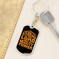 thumbnail image 6 of In Mighty Power Orange Stainless Steel or 18k Gold Premium Swivel Dog Tag Keychain, 6 of 10