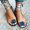 Silver, variant on Thong Sandals for Women Beach Women's Sandals Elastic Party Comfort Lace-Up Bandage Sandals Pull-On Summer Shoes Low Heel (1"-2") Medium Color Block Sandals for Older Women Going Out Silver