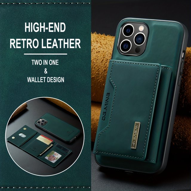 Wallet Case For IPhone 14 13 12 Pro Max Plus With Card Holder,Detachable Magnetic Faux Leather Kickstand Case With 8 Card Slots,Shockproof Cover