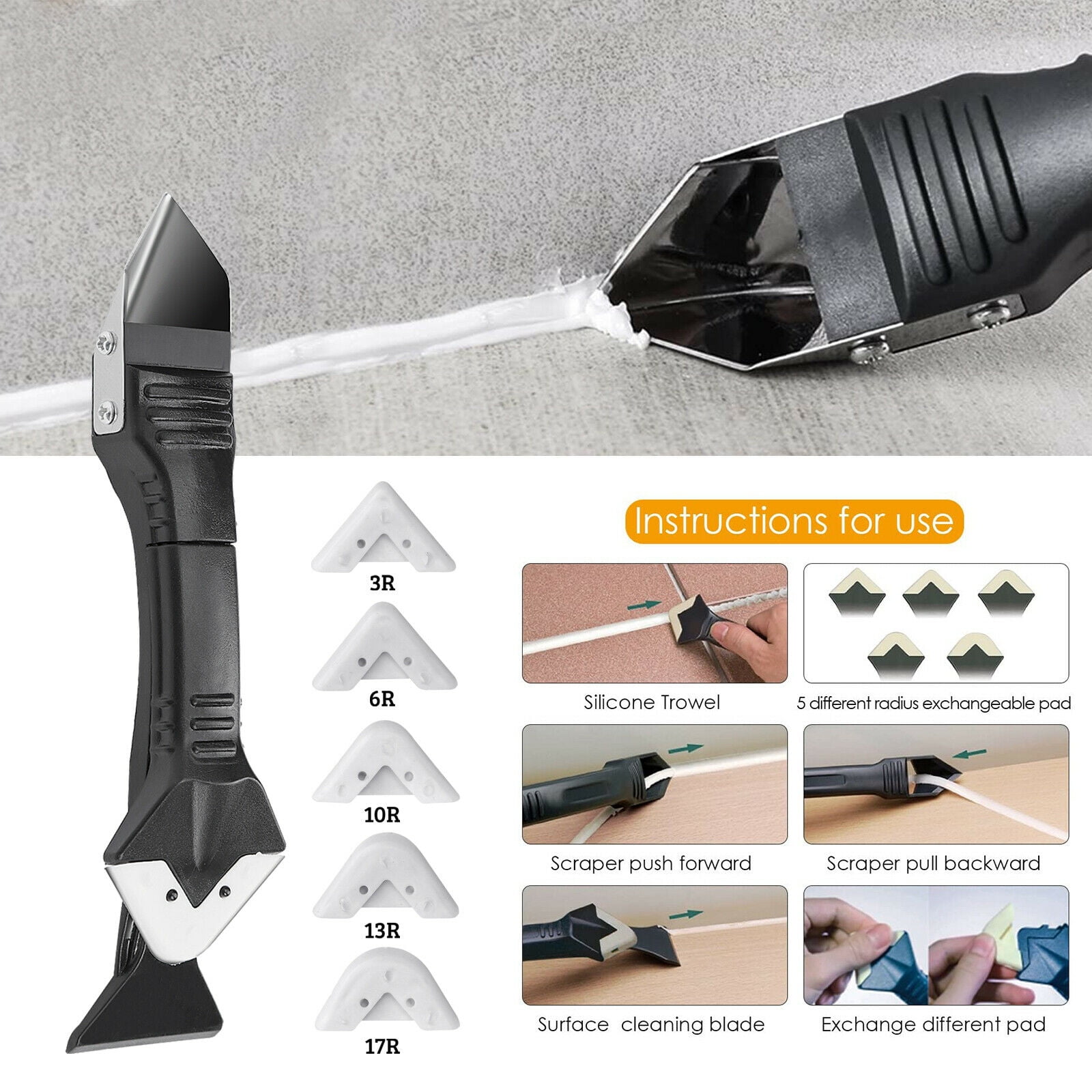 3 in 1 Silicone Sealant Remover Tool Kit Smooth Scraper Caulking