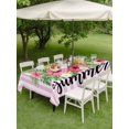 thumbnail image 4 of Outdoor Tablecloth with Umbrella Hole for Patio/Picnic/Party/Camping, Pink Flowers Waterproof Table Cloth Rectangle Table Cover Washable, Spring Floral Striped Farmhouse Botanical (60"x 120"), 4 of 8