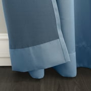 Sun Zero Kylee Energy Efficient Room Darkening Rod Pocket Curtain Panel, 54 X 84, Vintage Blue