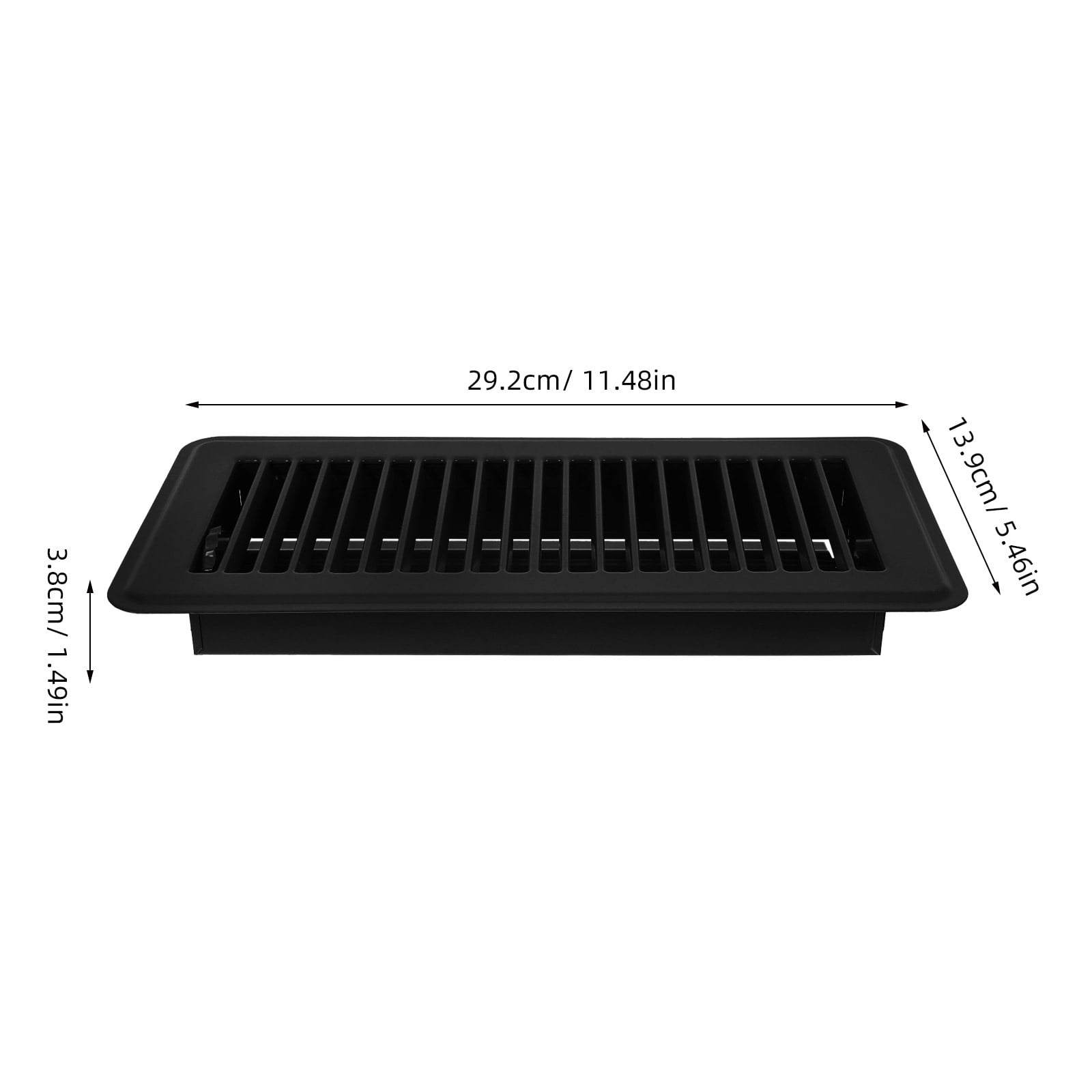 Raindrops 2Pcs Floor Vent Covers 4 X 10 Black Metal Vent Grille for Improved Indoor Air Circulation
