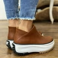 thumbnail image 3 of CAROOTU Bottes à Plateforme pour Femmes avec Fermeture Éclair Latérale Bottines à la Mode pour Hiver Automne Légères, 3 of 6