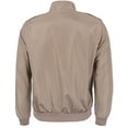 thumbnail image 2 of Men's Athletic Lightweight Water Resistant Slim Fit Racer Jacket (Beige, 3XL), 2 of 4