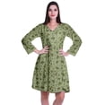 thumbnail image 1 of Moomaya Robe Courte Évasée Imprimée de Designer, Manches Longues, Tunique en Velours, Robes pour Femmes, 1 of 6