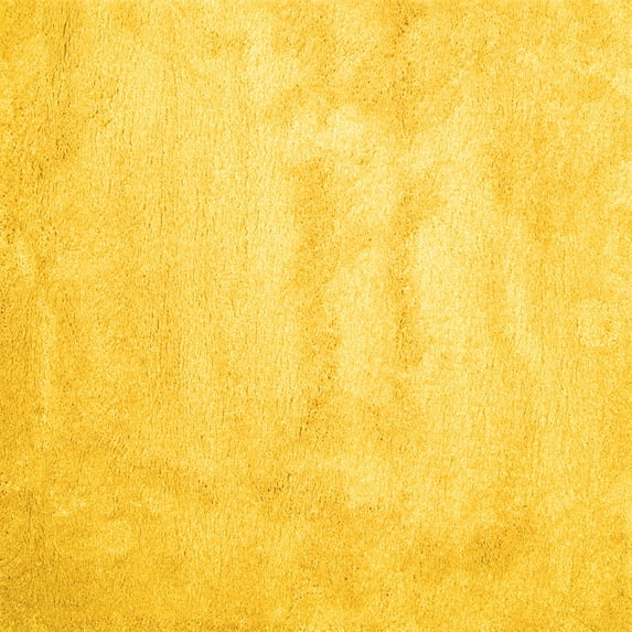 Ahgly Company Machine Washable Indoor Square Abstract Yellow Contemporary Area Rugs, 7' Square
