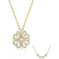 thumbnail image 1 of HTOOO 4 Leaf Clover Necklace, Detachable Four-leaf Clover Deformed Necklace, Heart Shaped and Four Leaf Clover Convertible Pendant Necklace, for Mothe, 1 of 4