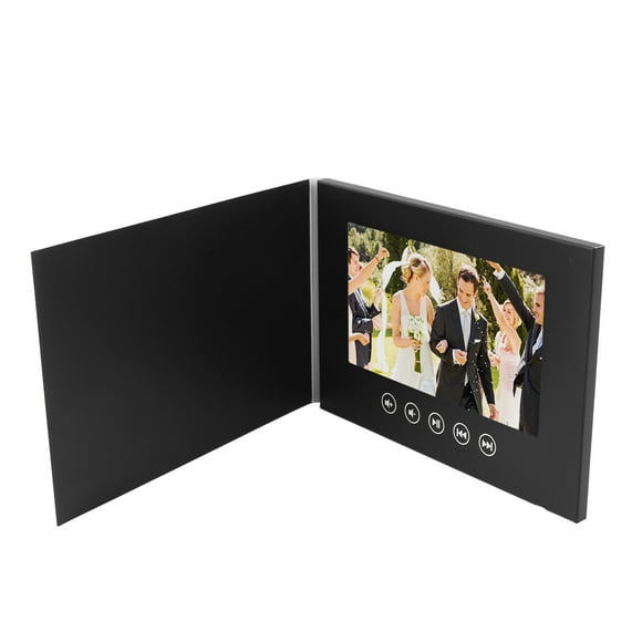 Carte de Vœux Vidéo, Carte de Vœux Électronique Écran Couleur LCD Brochure Vidéo Électronique pour Anniversaire de Mariage, 8.3 X 5.9 X 0.4 Po, Lecture Vidéo HD, Support Image et Vidéo