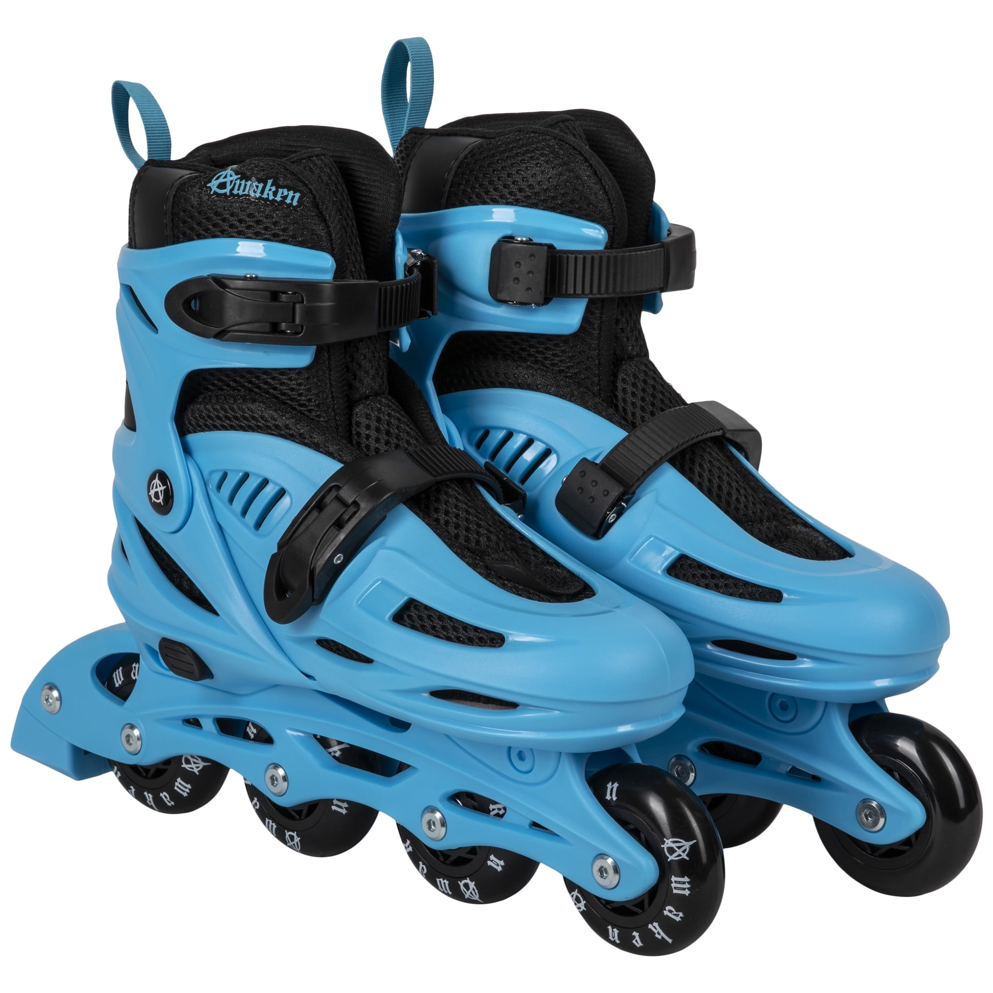 Awaken Adjustable Size Inline Roller Skates Kids Youth Boys Girls Youth (Youth 13- Kids 3, Azure Blue)