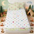 thumbnail image 4 of Erosebridal Fox Zipper Queen Comforter Set with Fitted Sheet and 2 Pillowcases for Girls, Yellow Bunnies Zipper Bedding Set, Polka Dots Reversible, 4 of 7