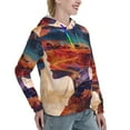 thumbnail image 6 of Lsque Cultural Silhouette Journey Pattern Casual Women's Hoodie,Hooded Sweatshirt with Kangaroo Pocket,Pullover Hoodie with Eye-catching Drawstrings-Small, 6 of 7