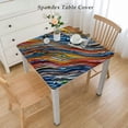 thumbnail image 2 of BANET  Stripe Tablecloth Paper Roses Art Multicolored Floral Carnival Art Cheerful Stripy Rectangle Tablecloth Picnic Tablecloth BBQ Table Cloths Polyester for Kitchen White, 2 of 7