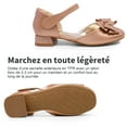 thumbnail image 4 of BURUDANI Girls’ Closed Toe Dress Shoes Low Heel Ankle Strap Bow Ballet Princess Sandals for Wedding Party, 4 of 4