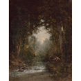 thumbnail image 3 of Thomas Hill 12x14 Black Modern Framed Museum Art Print Titled - Trout Fishing (1891), 3 of 5