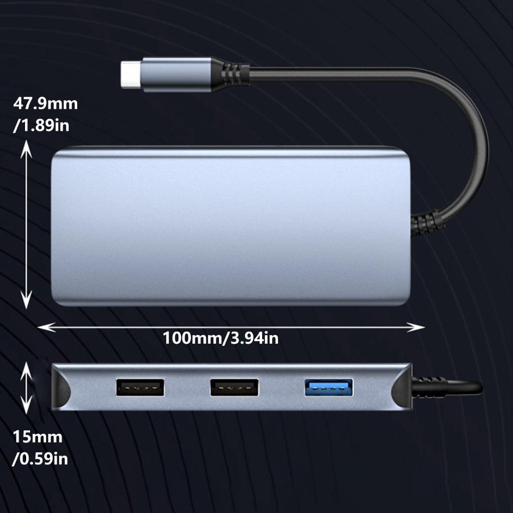 Miiottaa Aluminum USB C Hubs With 4K HDTV 100WPD Charging USB3.0 Port For Laptop