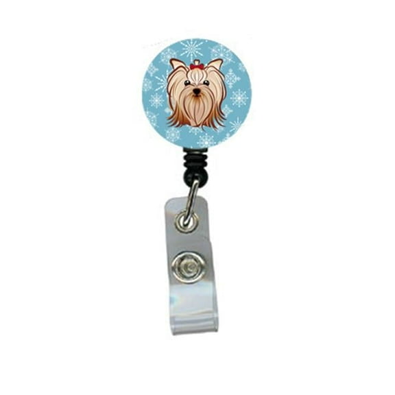 Carolines Treasures BB1638BR Snowflake Yorkie Yorkishire Terrier Retractable Badge Reel