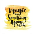 thumbnail image 3 of Magic Duvet Cover Set, Magic is Something You Make Words Print with Watercolors Effects, Decorative 2 Piece Bedding Set with 1 Pillow Shams, Twin Size, Yellow Black, by Ambesonne, 3 of 3
