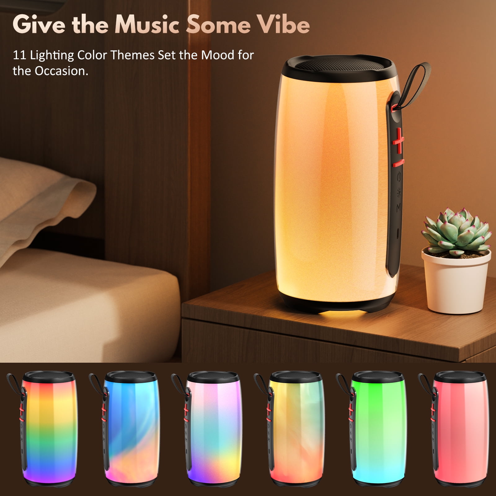 FanFun Portable Speaker, Bluetooth Speaker with Lights, Outdoor Speakers with Deep Bass, Outdoor Powerful Speakers, Waterproof Speaker, D21
