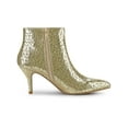 thumbnail image 3 of BLISSFUL STEP Women's Glitter Pointed Toe Stiletto Heels Ankle Boot Gold 8, 3 of 7