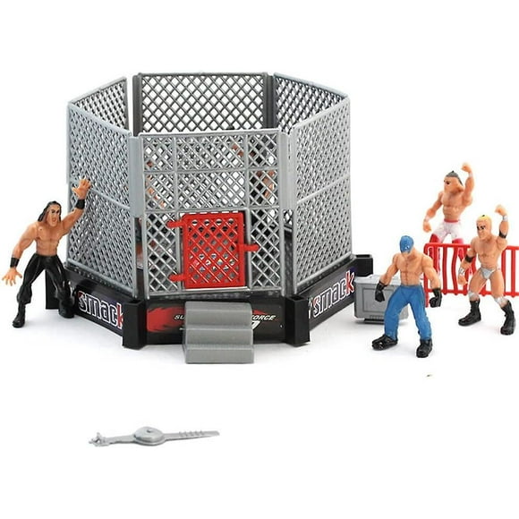 Wrestling Toys,wrestler Warriors Toys With Mini Wrestlers Action Figures | Warrior Toy Set With Fighting Station And Cage Arena Gift For Children