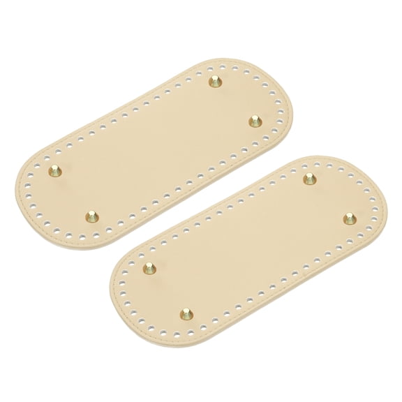 Oval Bag Bottom Shaper Pad, 2Pack 22x10cm PU Leather Cushion Base Beige