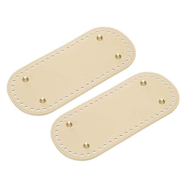 Oval Bolso Inferior Moldeador Almohadilla , 2uds 22x10cm PU Cuero Cartera Cojín Base para Bricolaje Tejer Ganchillo Bolsa Creación (Beige)