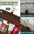 thumbnail image 6 of PAVILIA Hanging Toiletry Bag Women Men, Foldable Cosmetic Organizer Travel Bag, Water Resistant Makeup Bag Toiletries, Large Travel Essentials Kit (Dark Brown), 6 of 8