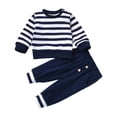 thumbnail image 5 of Wonitaaizi Toddler Boy Long Sleeve Winter Outfit Set 2-Pieces Clothing Long Sleeve Top and Pants Set (6-12 Months,Blue), 5 of 6