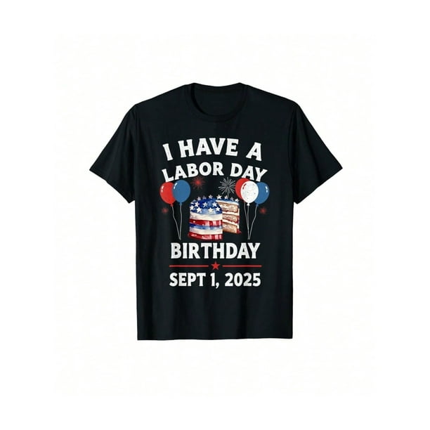 Labor Birthday Workers Usa Labor Day & Birthday T-Shirt Gift For Women's Round Neck Short Sleeve T-Shirt Fashion Graphic Tees Women Top