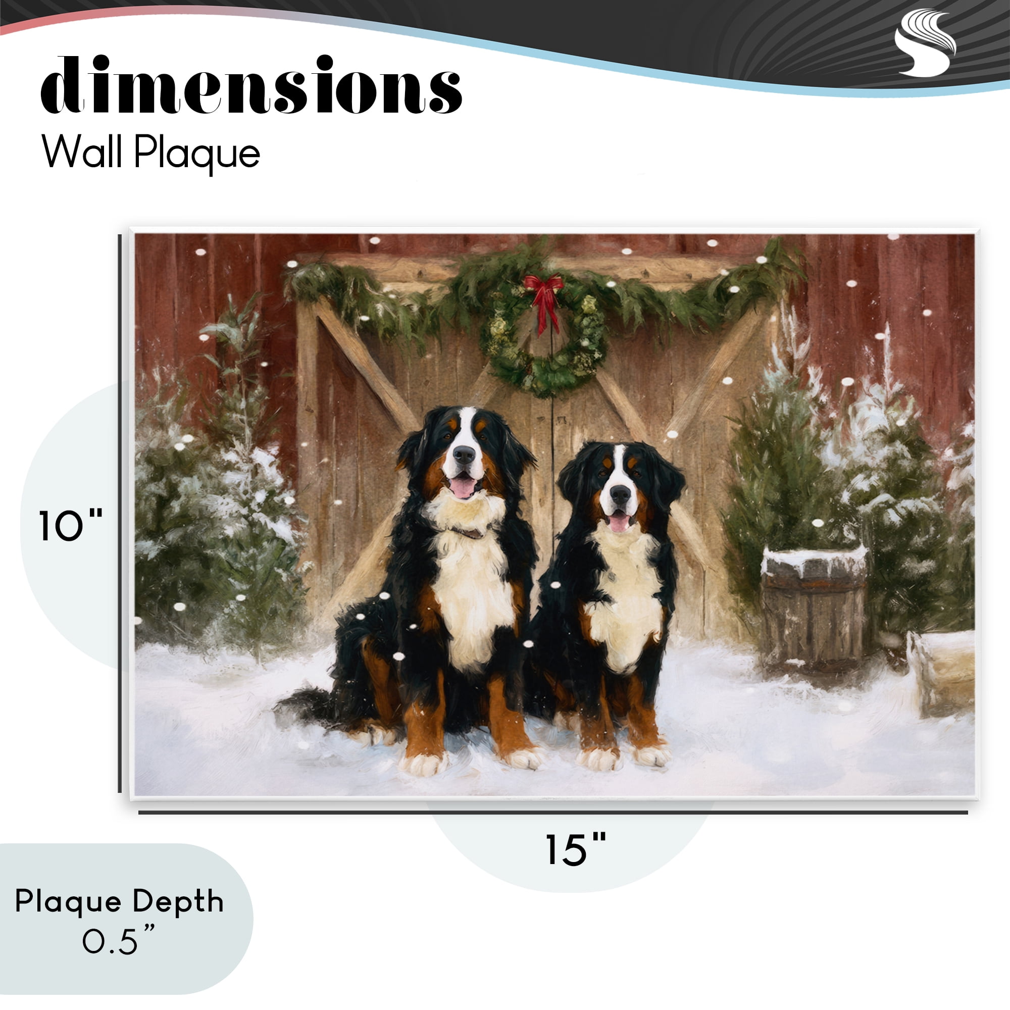 Stupell Industries Barnyard Bernese Mountain Dogs Wall Plaque Art, design by Tina LeCour