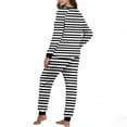 thumbnail image 5 of HAiming Womens Fleece Pajama Set Striped Casual Long Sleeve Jogger Pants Pjs Comfortable Sleepwear, 5 of 7