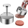 thumbnail image 1 of Prensa para hamburguesas, prensa manual para carne para hamburguesas, prensa para hamburguesas ajustable de acero inoxidable, ideal para carne de res, verduras, hamburguesas y para cocinar (C - 4 in), 1 of 7