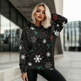 thumbnail image 5 of COEQINE Tops Long Sleeves Sweatshirts Pullover Oversized Women's Hoodies Snowflakes and Musical Symbols Fashion Y2K Crewneck Casual Wear Fit Loose Cozy Soft Hooded Sweatshirt, M, 5 of 7