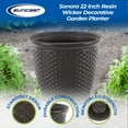 thumbnail image 3 of Suncast Sonora 22 Inch Resin Wicker Decorative Garden Planter, Java (2 Pack), 3 of 12