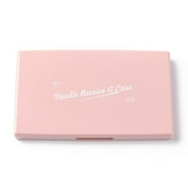 Magnetic Needle Storage Case Stitching Sewing Pin Plastic Box Rectangle Pink 11x6.8x1cm