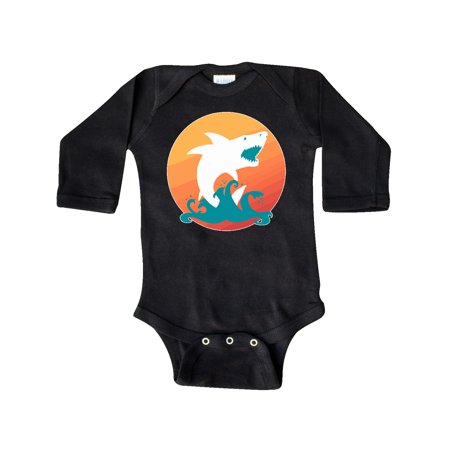 

Inktastic Shark with Orange Sunset Gift Baby Boy or Baby Girl Long Sleeve Bodysuit