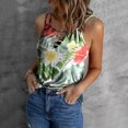 thumbnail image 2 of Tops de verano para mujer, camisa sin mangas con estampado de flores, camiseta holgada con cuello redondo y tiras huecas, blusa Pompotops lopia991740, 2 of 5