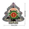 thumbnail image 3 of Stylish Metal Hanging Christmas Tree Wind Spinner - Festive Garden Decoration with Concentric Wavy Lines & Cheerful Design, 3 of 7