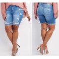 thumbnail image 3 of Jack David Womens Plus Size Bermuda Shorts Capri Denim Jeans Ripped Distressed (WV65417P), 3 of 3