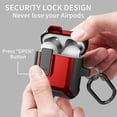 thumbnail image 3 of OTOPO for Airpods 2nd 1st Generation Case Men Lock with Cleaner Kit, Rugged AirPod 2/1 Gen Protective Hard Cover Shockproof Skin Boys Women with Keychain for Apple iPods 2nd/1st Cases, Black/Red, 3 of 7