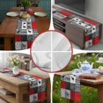 thumbnail image 6 of Red Grey Checkered Table Runner 90 Inches Long, Farmhouse Animals Tree Retro Cotton Linen Table Runners Dresser Scarves, Decorative Fabric Tabletop Scarf Furniture Cover for Home Dinner Party 13"x90", 6 of 9