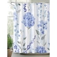 thumbnail image 2 of Fsddascl Hydrangea Leaves Shower Curtain Set - 66" x 72" Washable Bathtub Curtain with 12 Hooks, Blue Striped Botanical Floral Waterproof Fabric Stall Shower Curtains for Bathroom/Bathtub Décor, 2 of 6