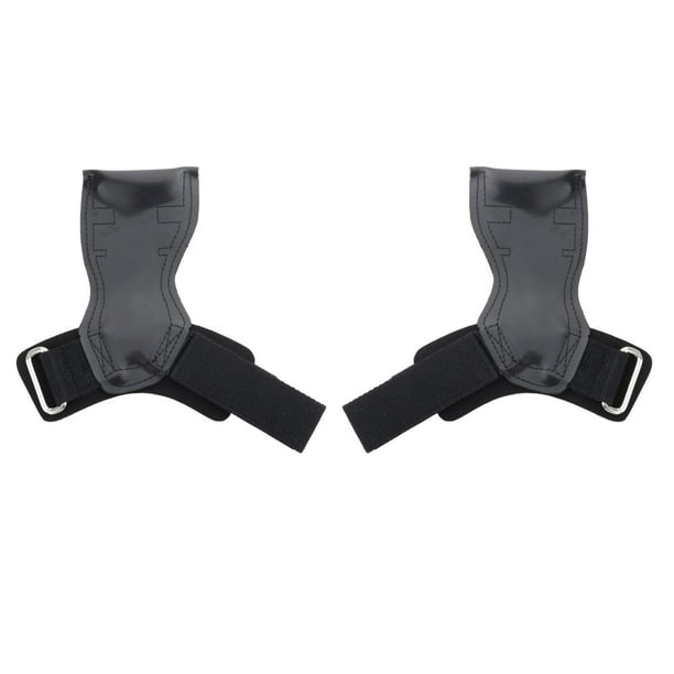 Correas de levantamiento de pesas, entrenamiento, gimnasio, muñequeras, guantes protectores, culturismo negro