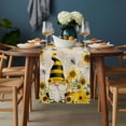 thumbnail image 2 of Yellow Gnomes Table Runner - 70 Inch Long, Kitchen Dining Table Runner Dresser Scarves, Sunflower Floral Bee Vintage Farmhouse Decor for Coffee Tables Wedding Party Banquet, 2 of 8