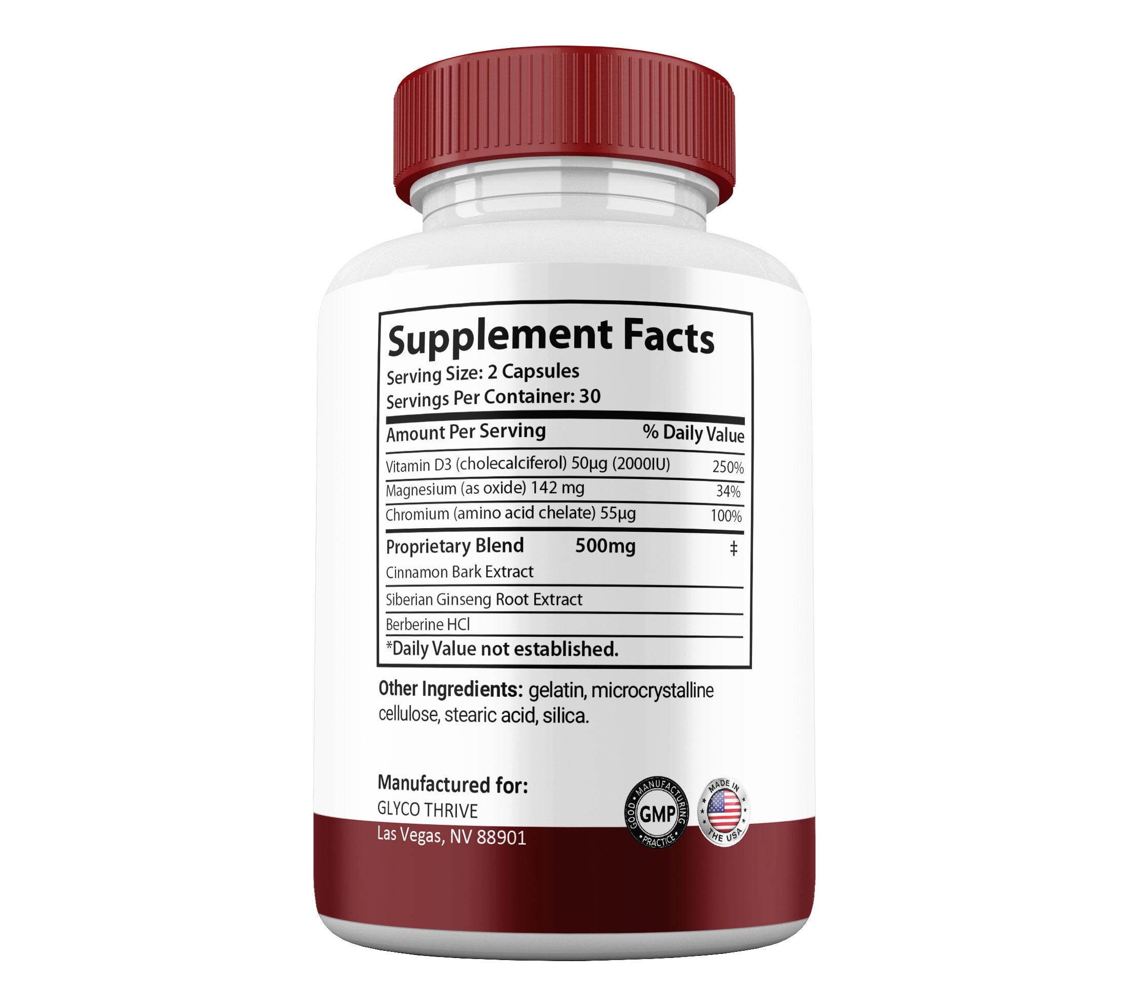 Glyco Thrive Balance Capsules, All Natural Premium Ingredients, Glyco Thrive Glycogen Balance Maximum Strength Blood Pills Berberine Supplement (2 Pack)