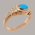 thumbnail image 2 of LBG British Made 10k Rose Gold Natural Turquoise Unisex Engagement Ring - 33 size options - Size 9.25, 2 of 6