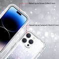 thumbnail image 3 of YUNOVA for iPhone 16/16 Pro/16 Pro Max/16 Plus Case Glitter Floating Liquid Shiny Quicksand Case for Women Girls Heavy Duty Shockproof Protective Case Hard PC Bumper Soft TPU Cover, 3 of 7